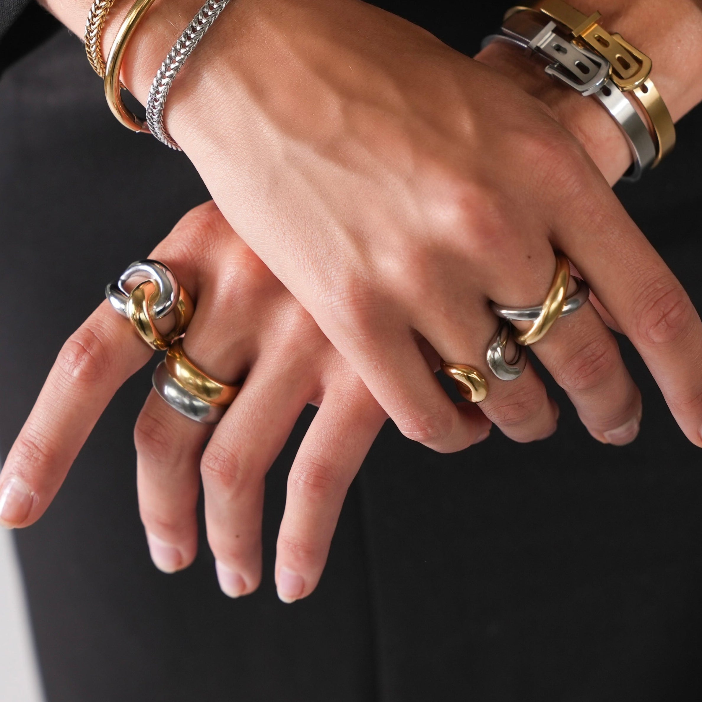 Bicolor Rings Set