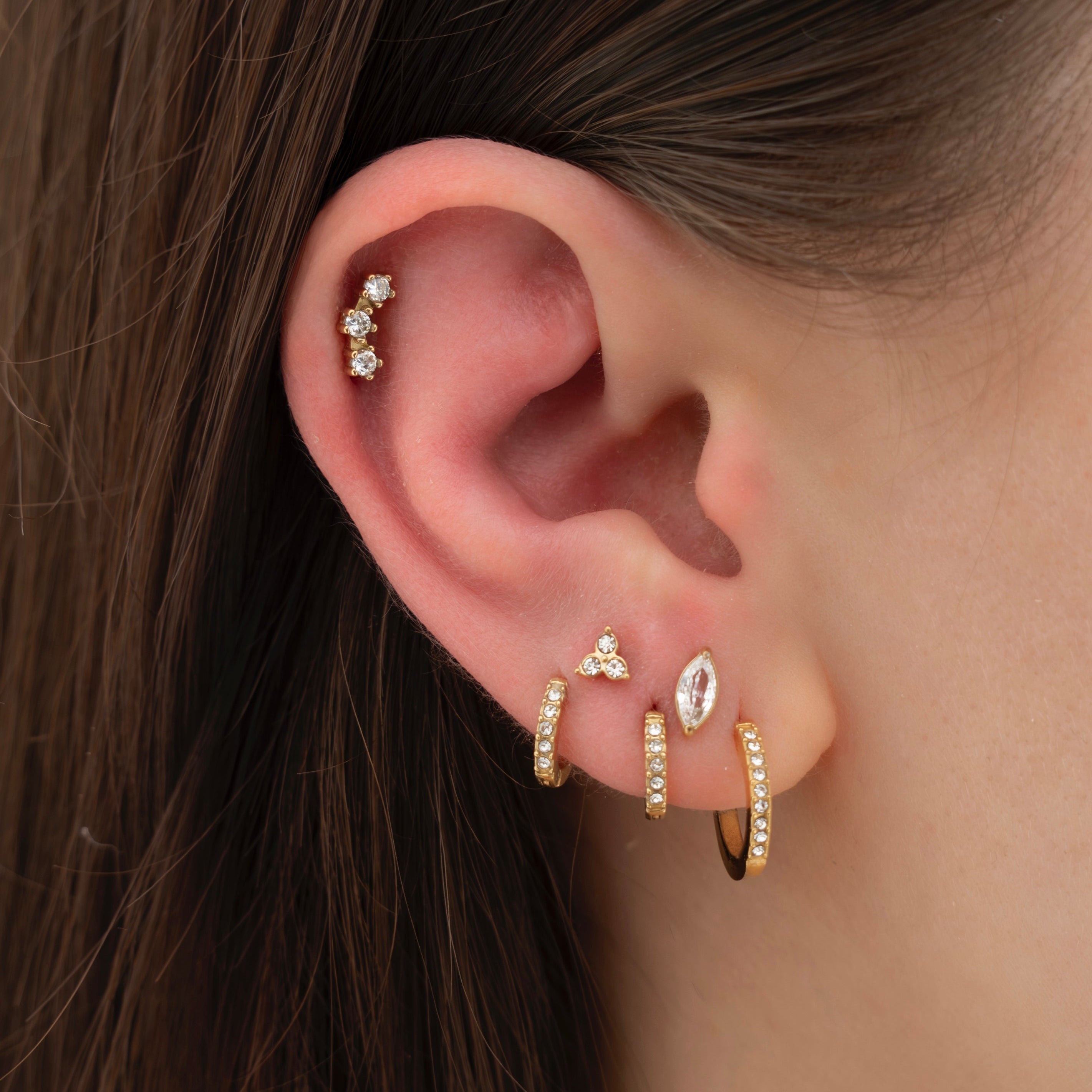 Triple Flatback Stud